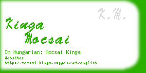 kinga mocsai business card